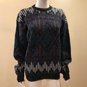Vintage 80s New Era Sweater Kid Size XL Womens Size M Fuzzy Texture USA Made